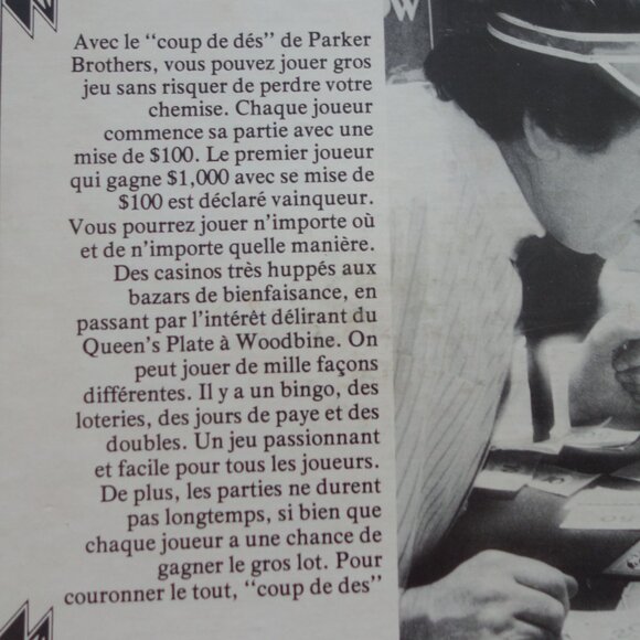 Vintage Ancien Parker Brothers 1975 Coup De Des Board Game Jeux de société - Picture 15 of 16